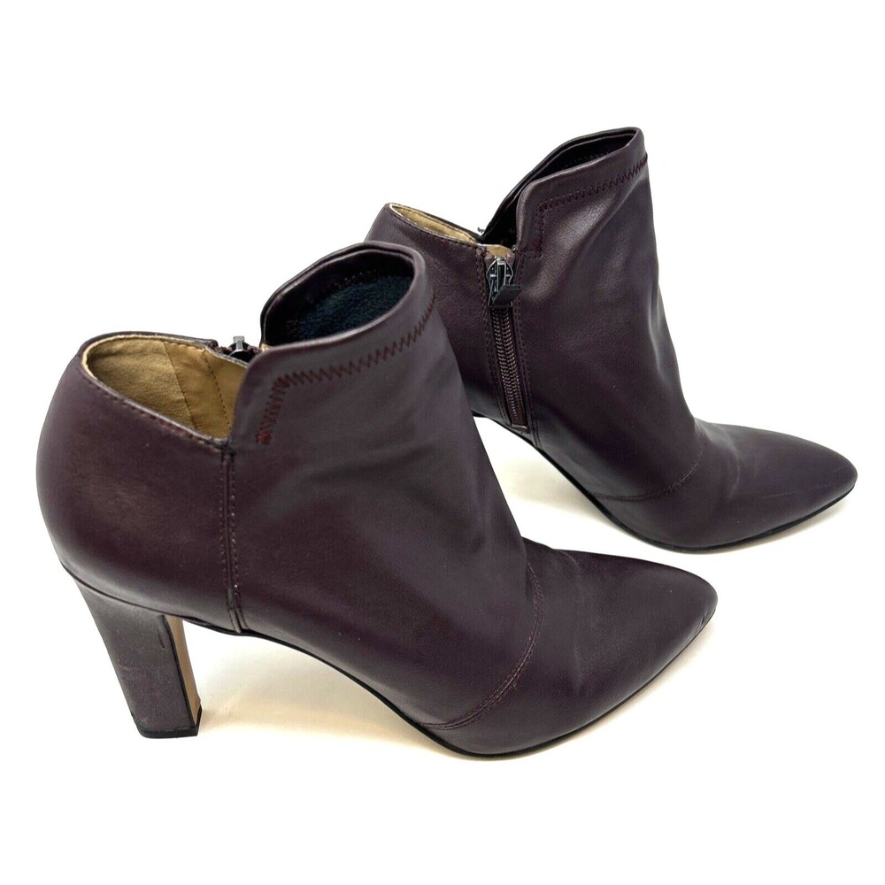 Franco Sarto Kairi Womens Shoes Bootie 8.5 M Burgundy Wine Leather READ